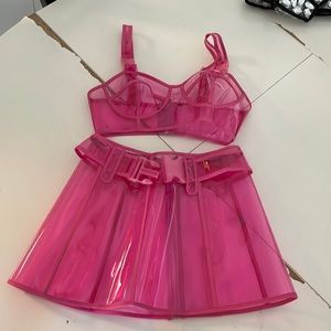 Club Exx pink plastic matching set for festival / rave